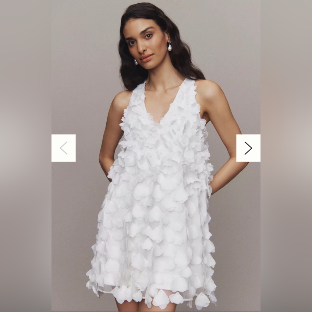 Bhldn White Floral Appliqu Dress
